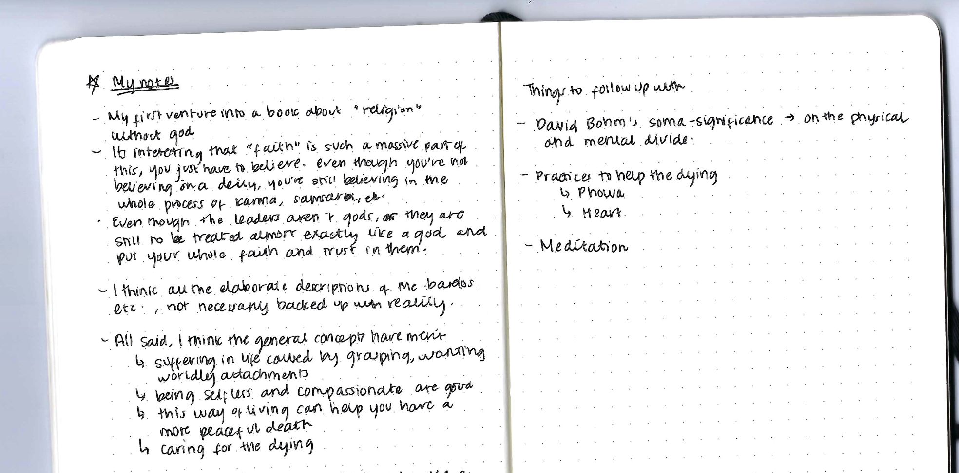 A book summary note on a phone