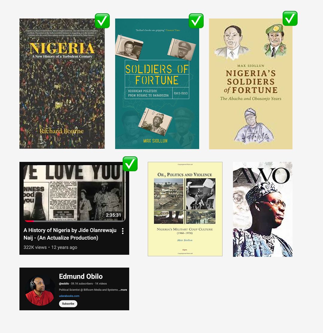 Nigerian political history resources